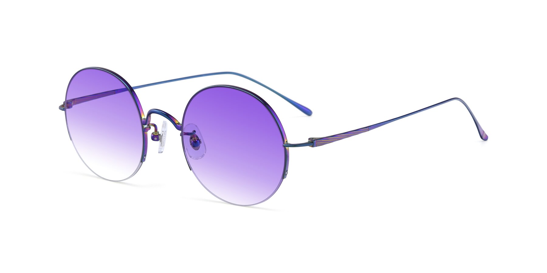 Angle of Harry in Peafowl Green with Purple Gradient Lenses