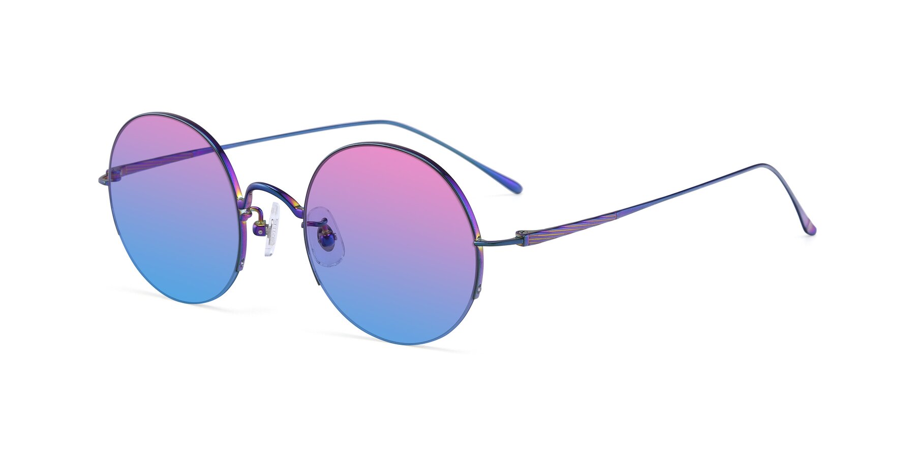 Angle of Harry in Peafowl Green with Pink / Blue Gradient Lenses