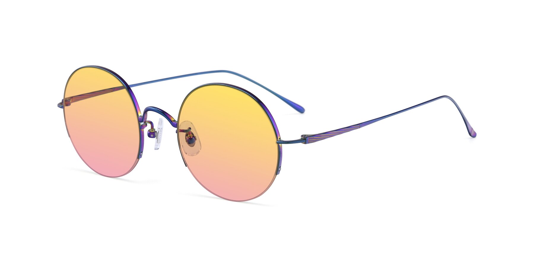 Angle of Harry in Peafowl Green with Yellow / Pink Gradient Lenses