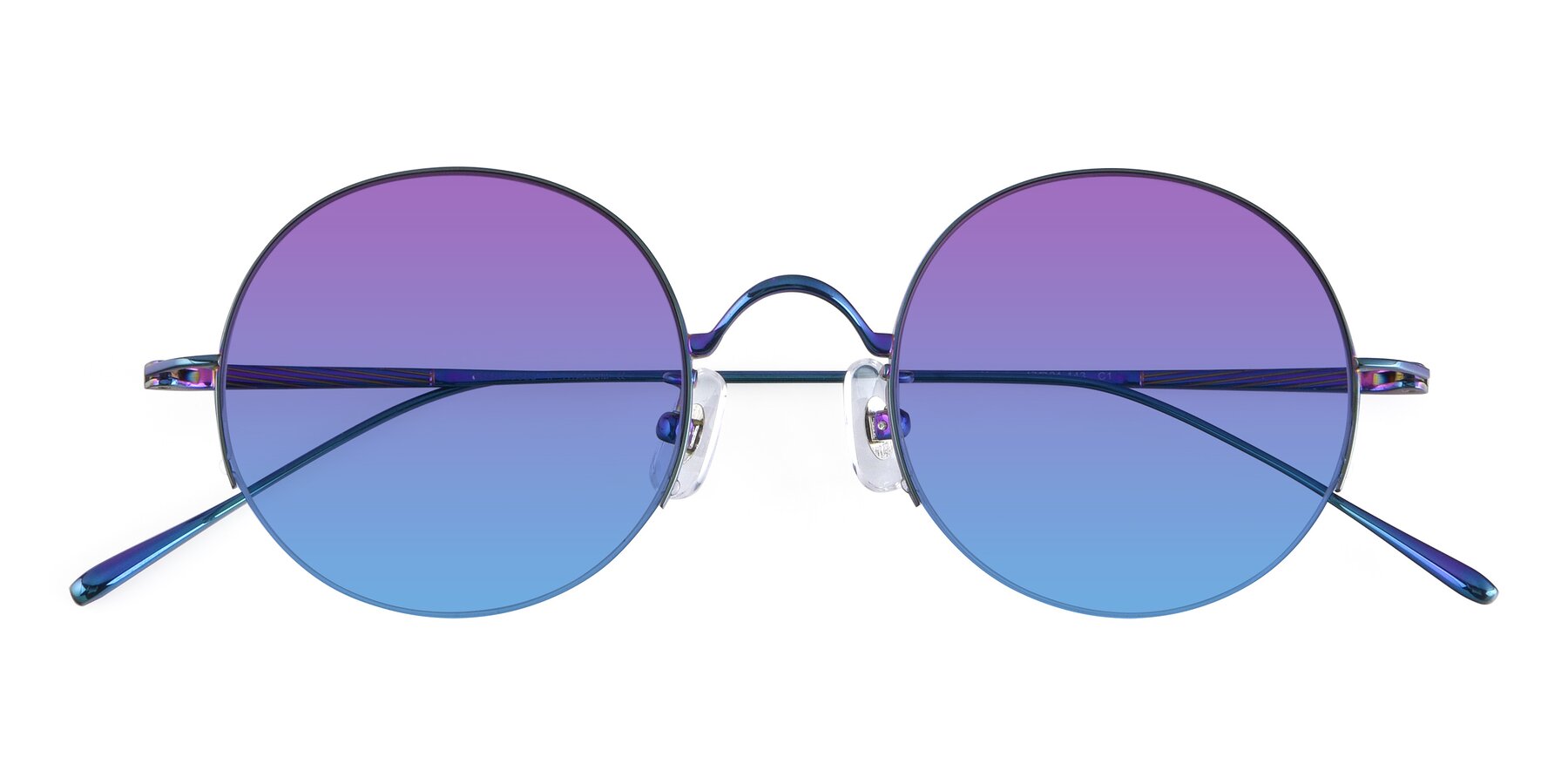 Folded Front of Harry in Peafowl Green with Purple / Blue Gradient Lenses