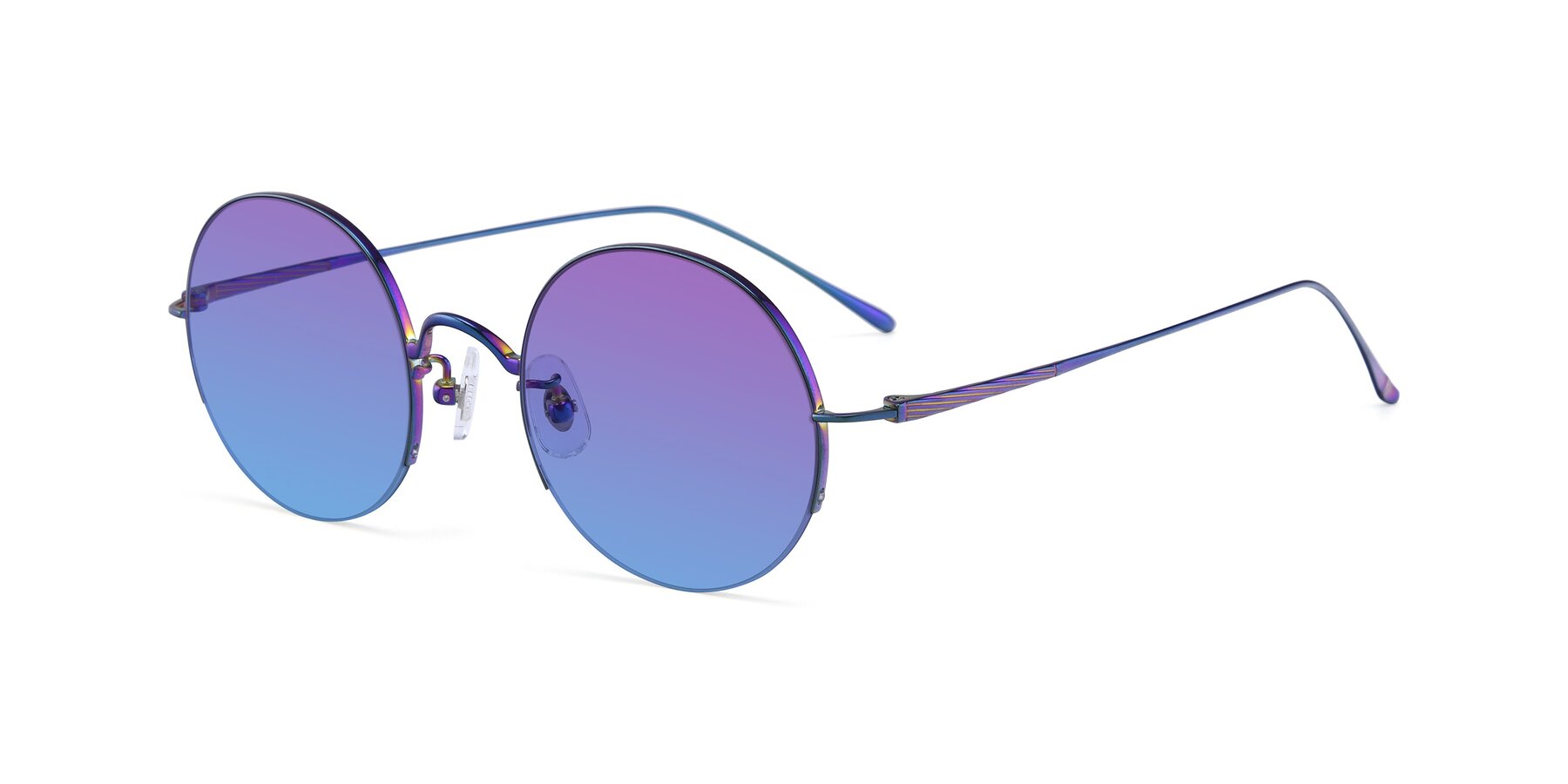 Angle of Harry in Peafowl Green with Purple / Blue Gradient Lenses