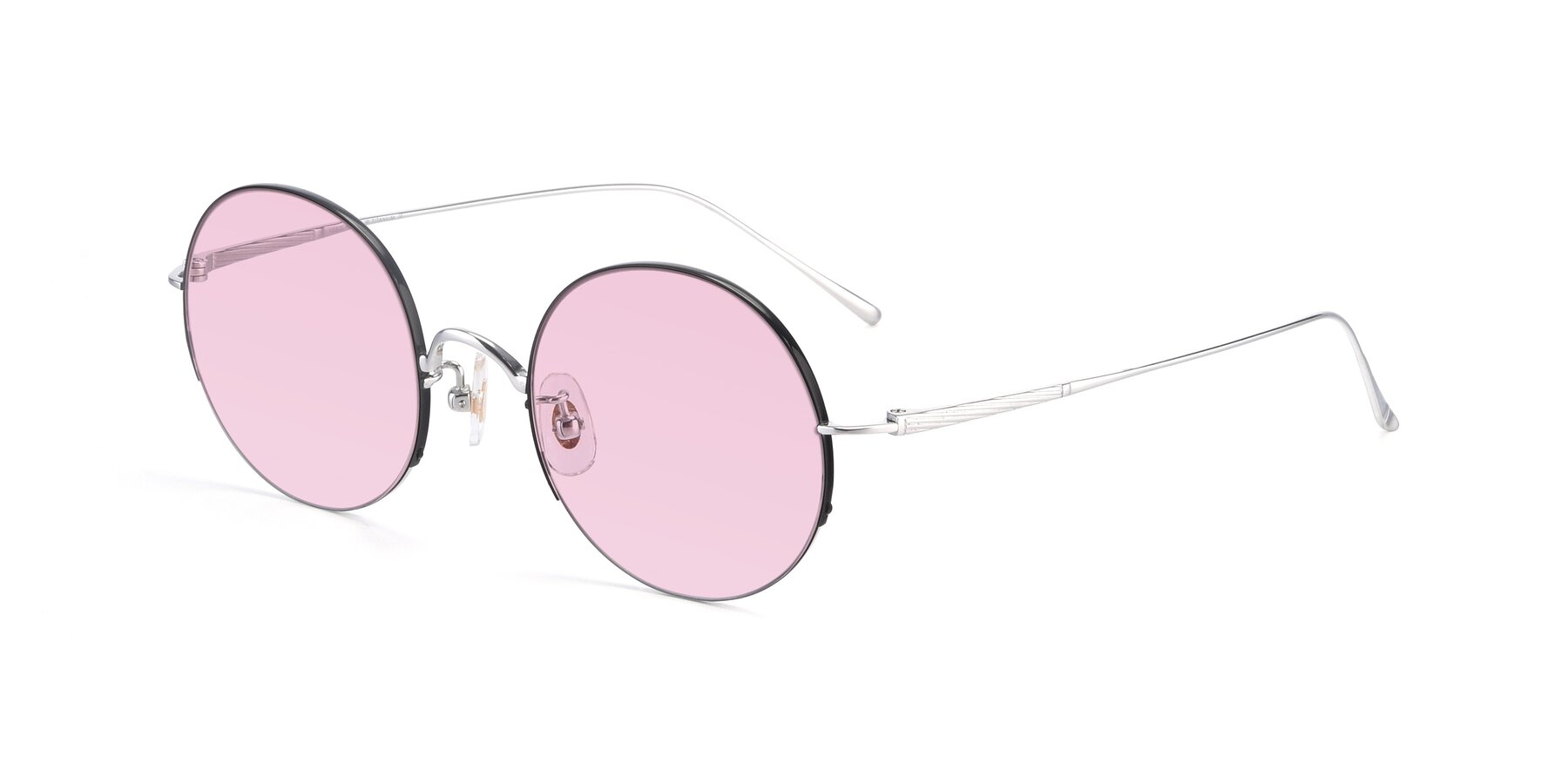 Angle of Harry in Black-Silver with Light Pink Tinted Lenses
