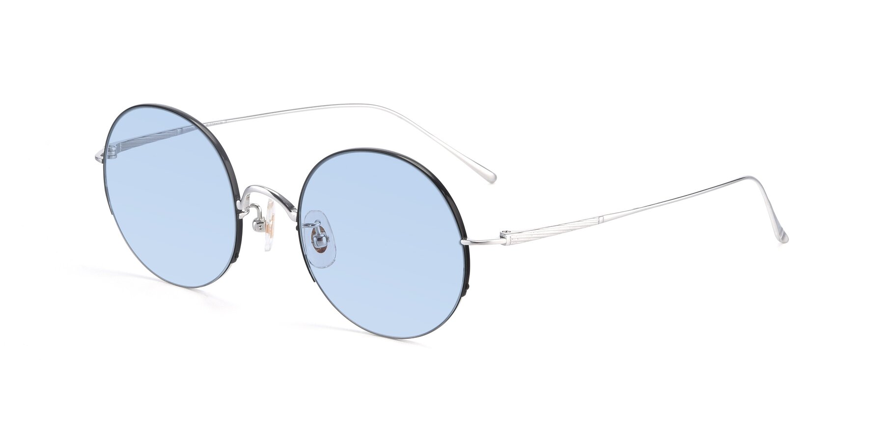 Angle of Harry in Black-Silver with Light Blue Tinted Lenses