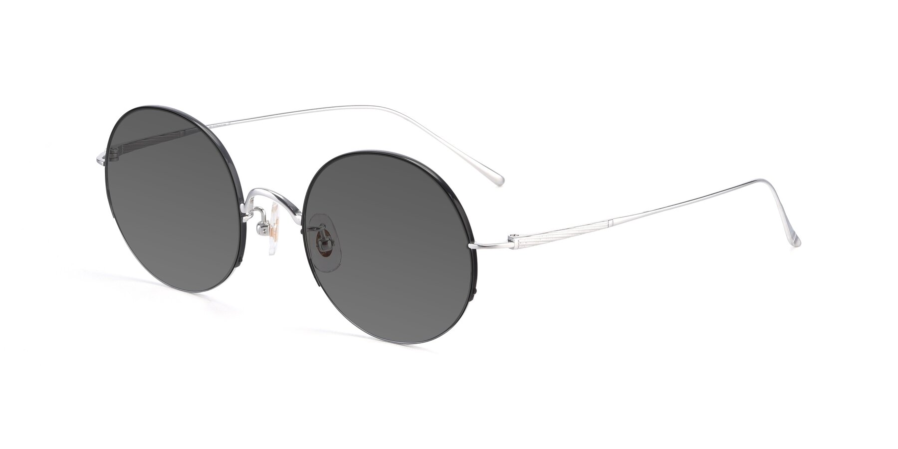 Angle of Harry in Black-Silver with Medium Gray Tinted Lenses