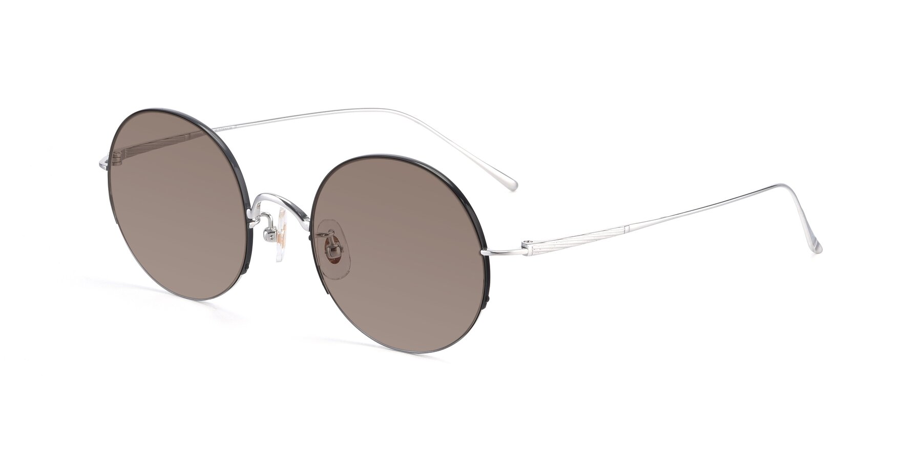 Angle of Harry in Black-Silver with Medium Brown Tinted Lenses