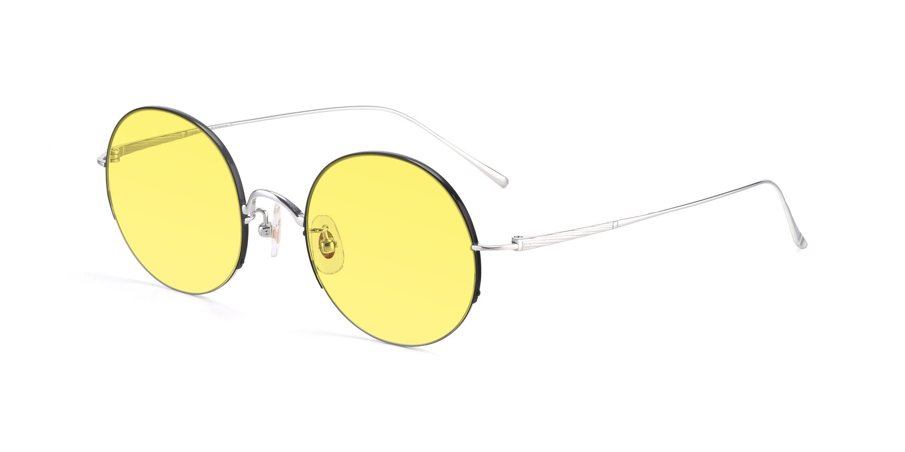 Angle of Harry in Black-Silver with Medium Yellow Tinted Lenses