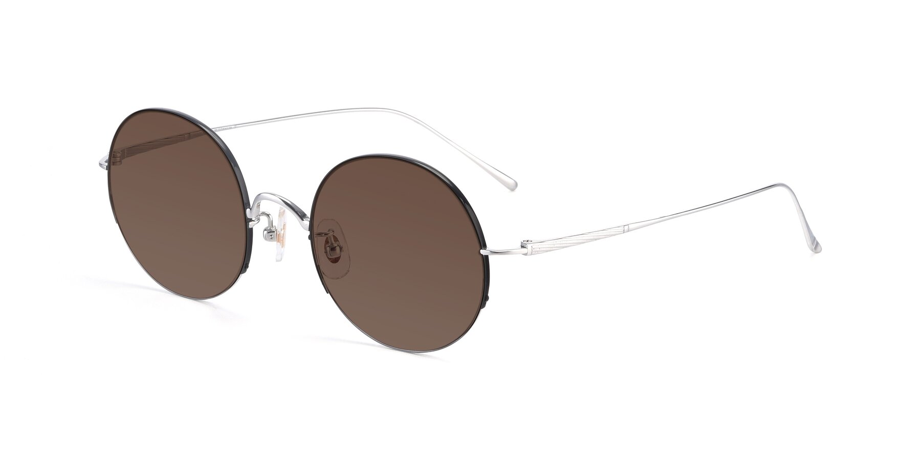 Angle of Harry in Black-Silver with Brown Tinted Lenses