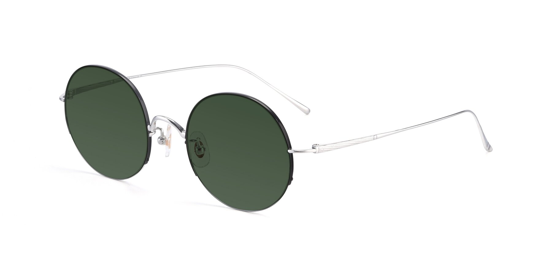 Angle of Harry in Black-Silver with Green Tinted Lenses
