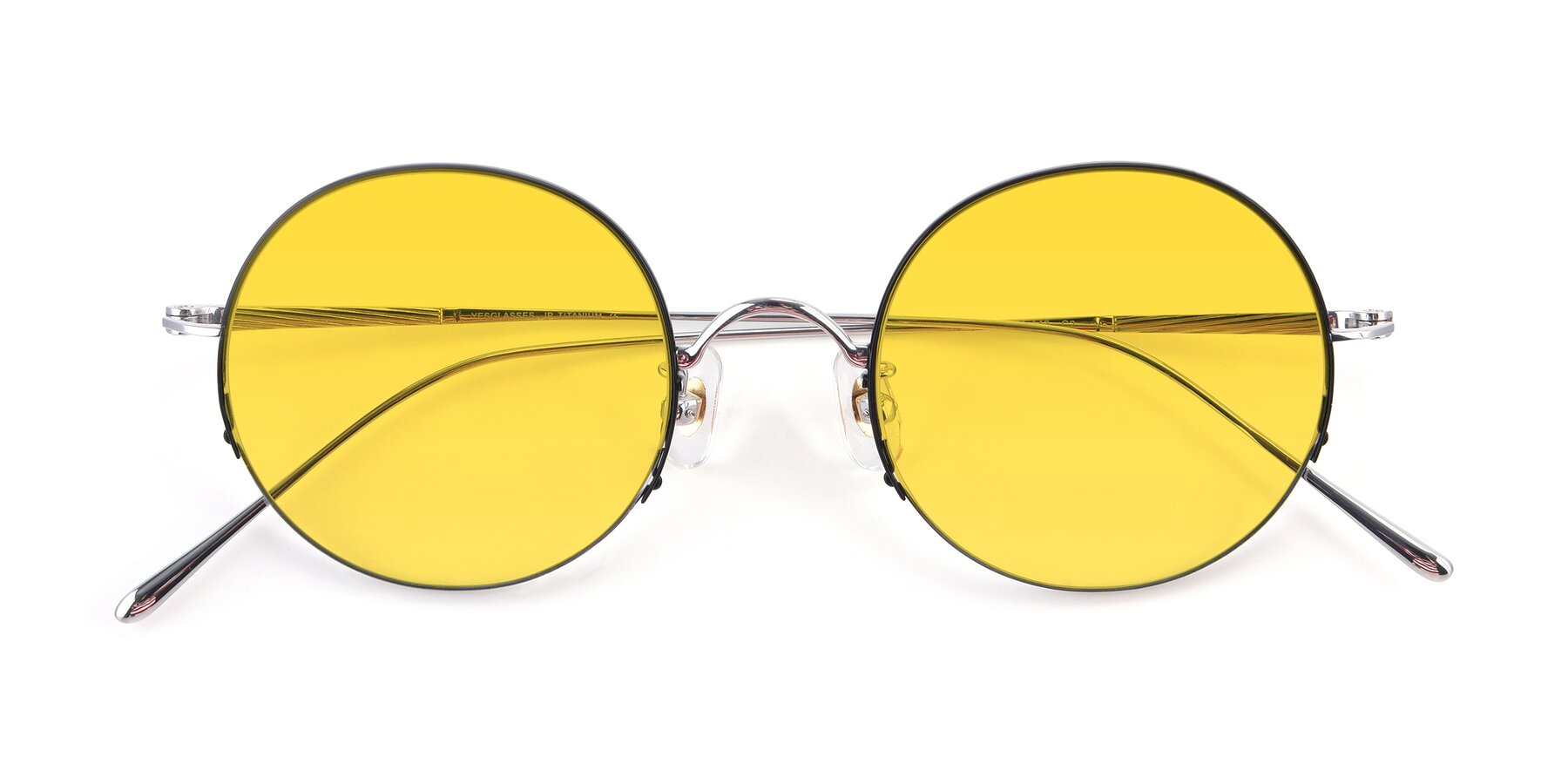 Folded Front of Harry in Black-Silver with Yellow Tinted Lenses
