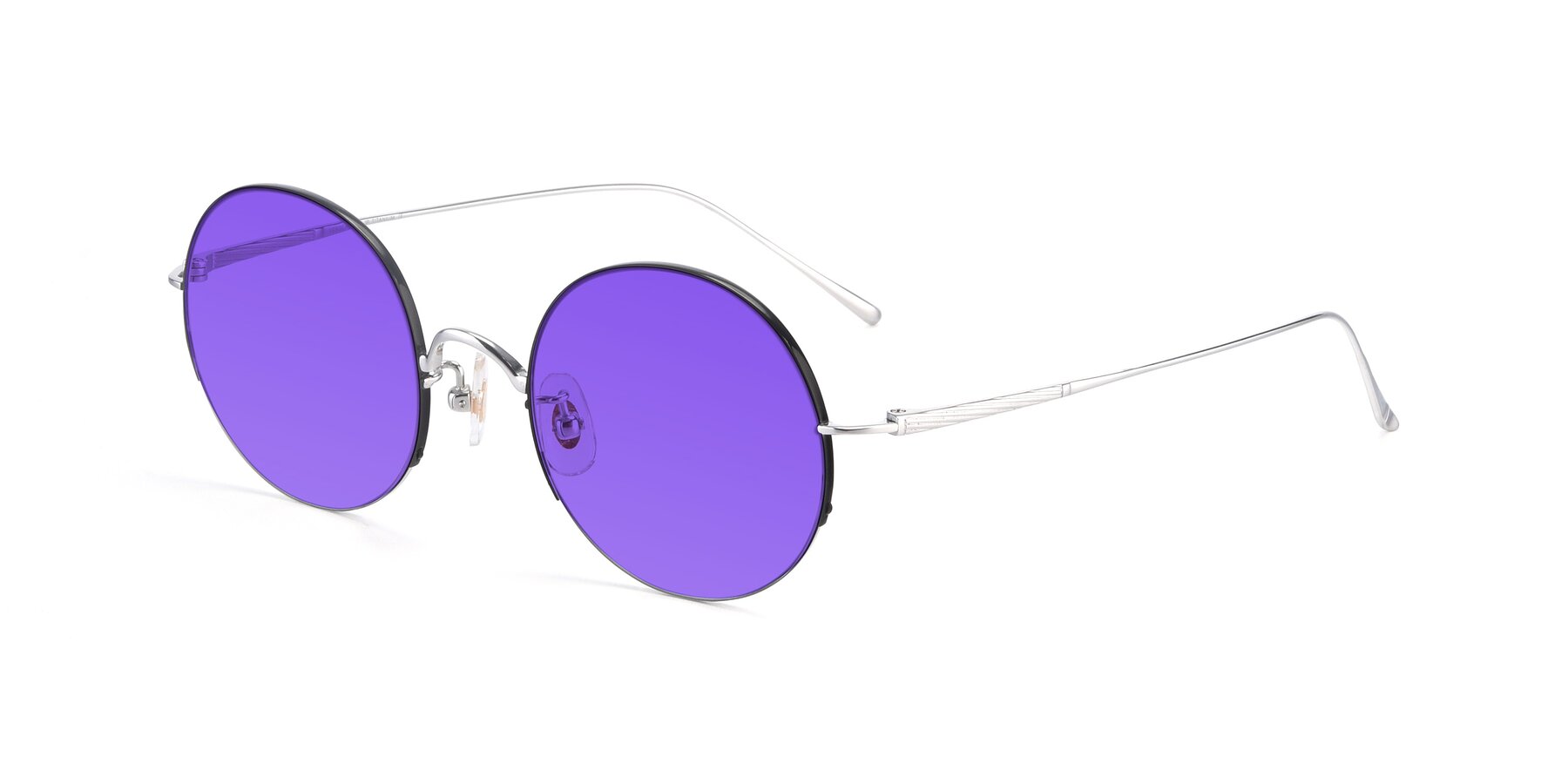 Angle of Harry in Black-Silver with Purple Tinted Lenses