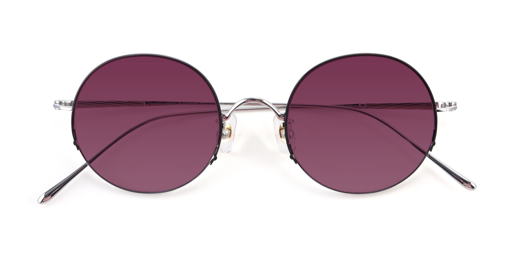 Folded Front of Harry in Black-Silver with Wine Tinted Lenses