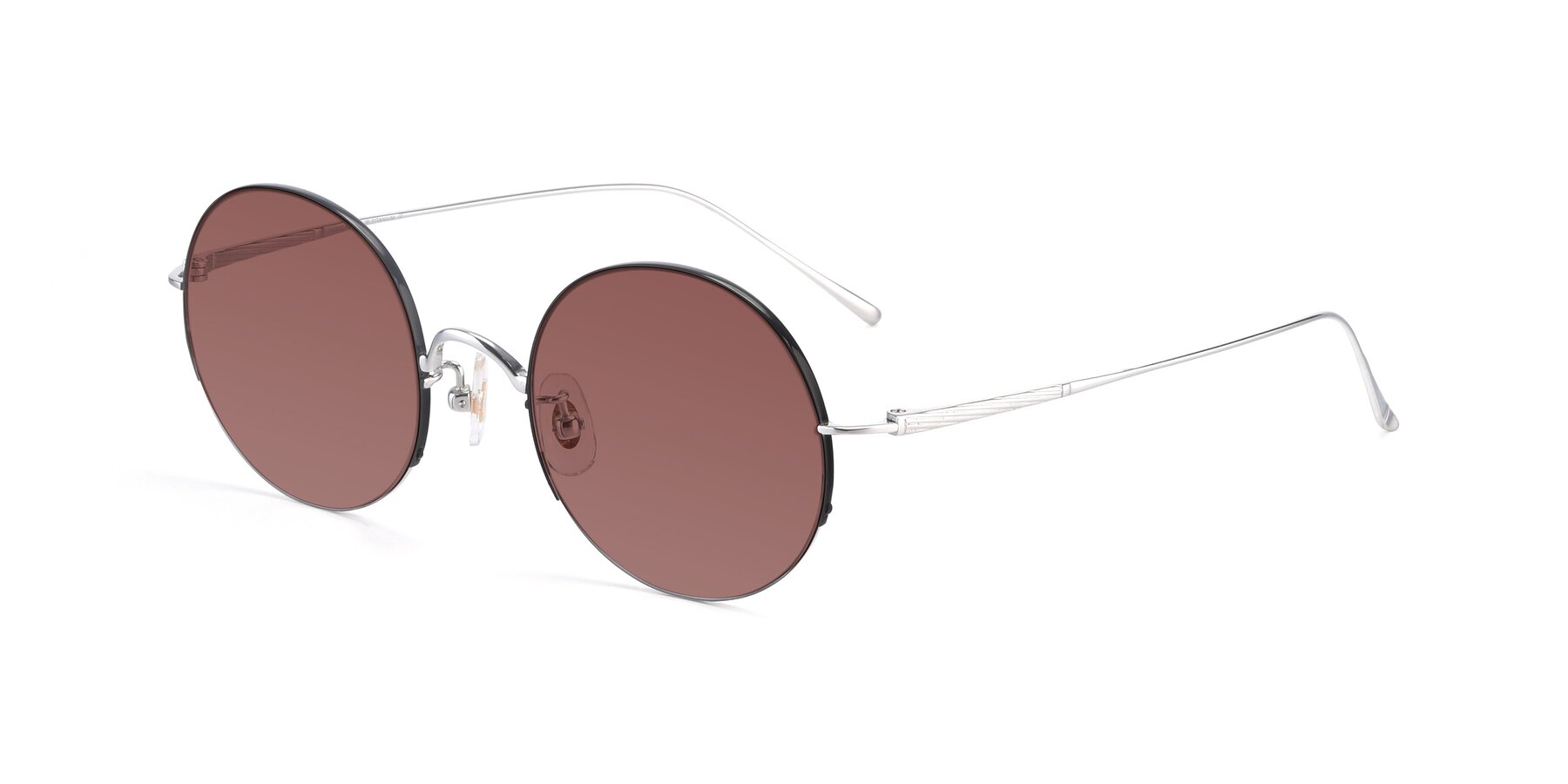 Angle of Harry in Black-Silver with Garnet Tinted Lenses