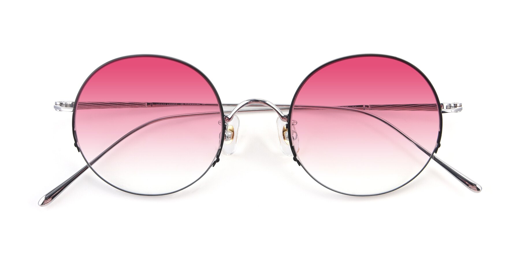 Folded Front of Harry in Black-Silver with Pink Gradient Lenses