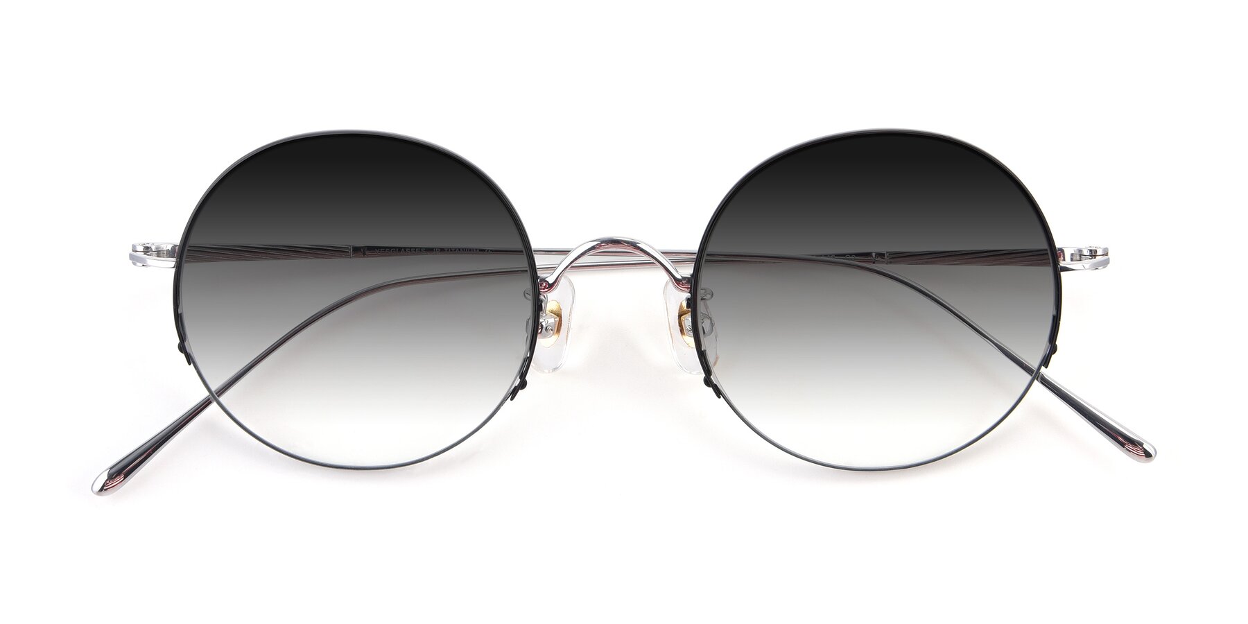 Folded Front of Harry in Black-Silver with Gray Gradient Lenses