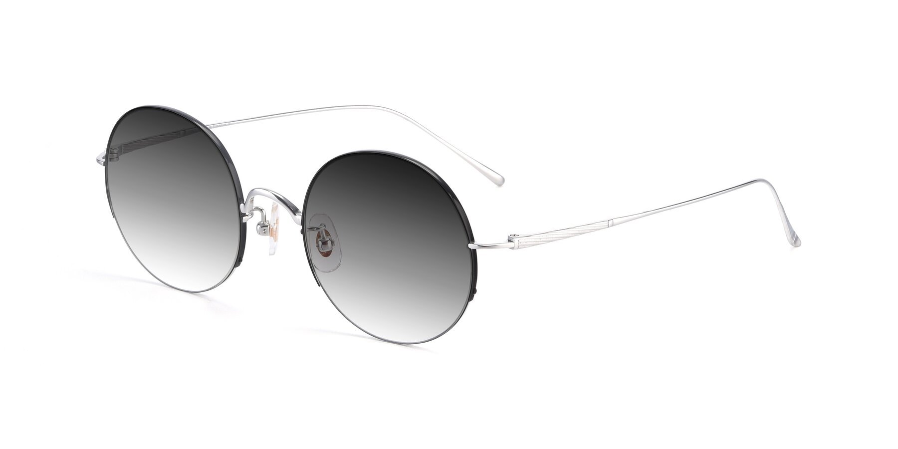Angle of Harry in Black-Silver with Gray Gradient Lenses