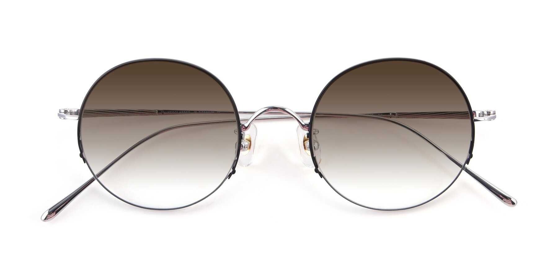Folded Front of Harry in Black-Silver with Brown Gradient Lenses