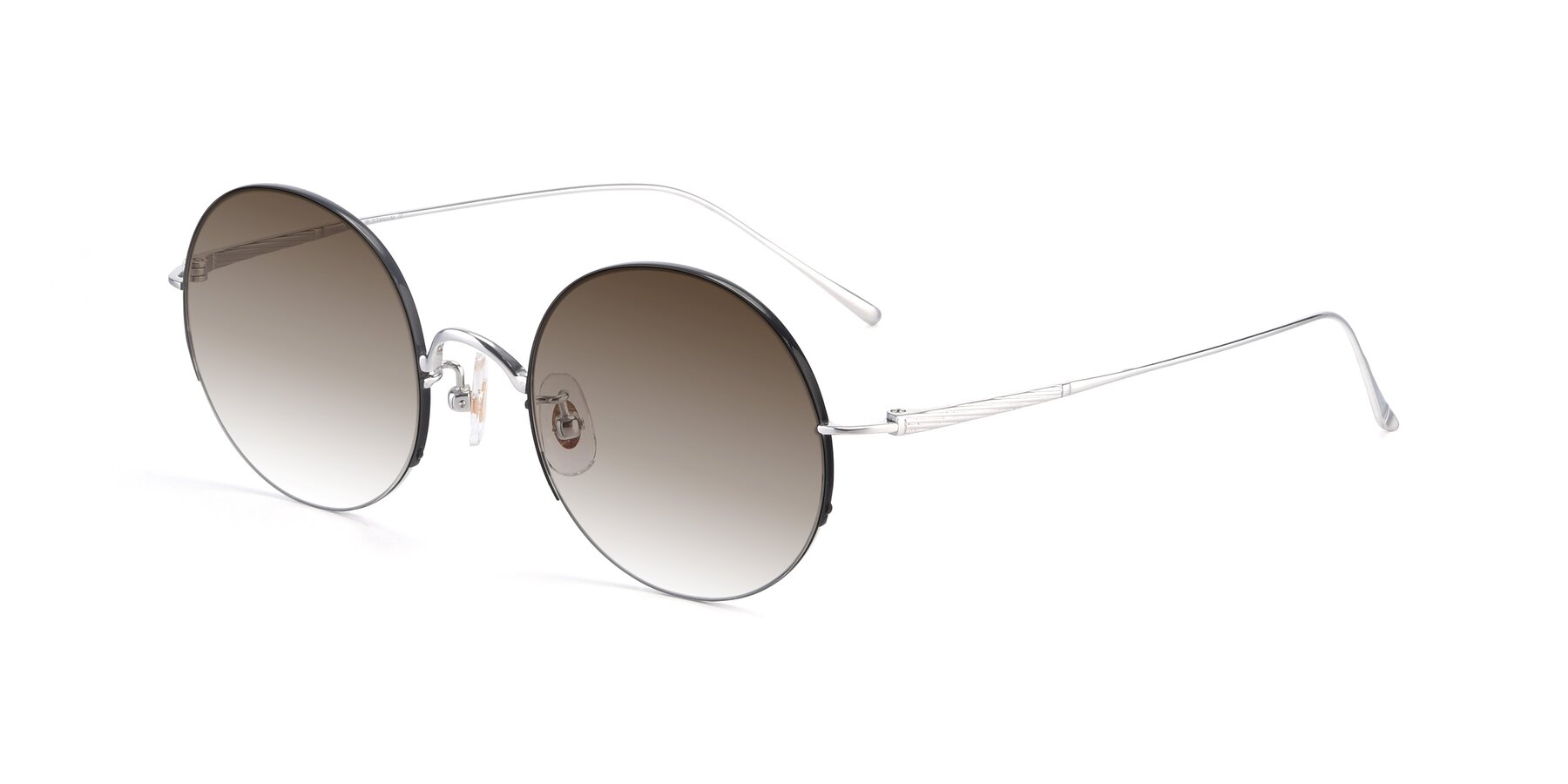 Angle of Harry in Black-Silver with Brown Gradient Lenses