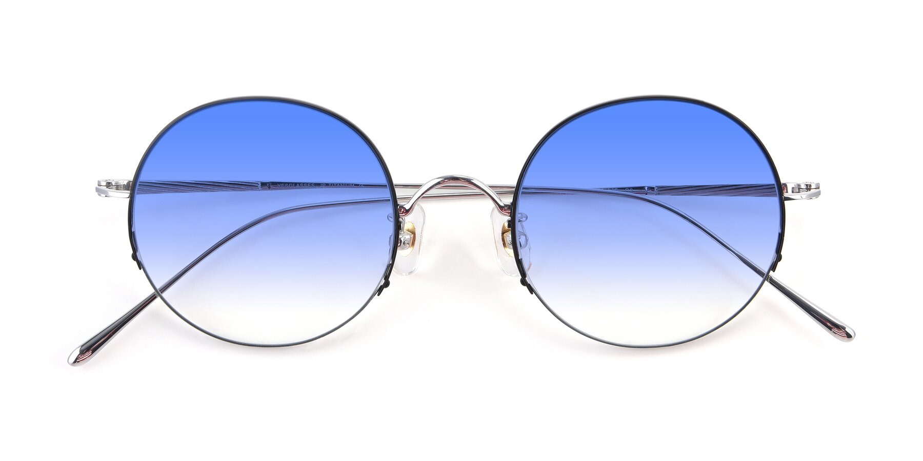 Folded Front of Harry in Black-Silver with Blue Gradient Lenses