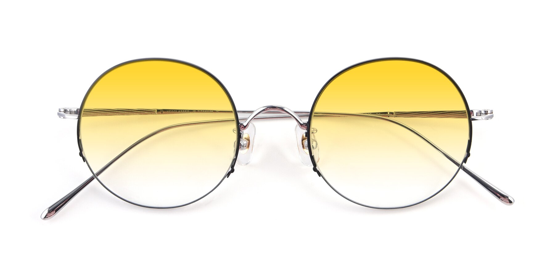 Folded Front of Harry in Black-Silver with Yellow Gradient Lenses