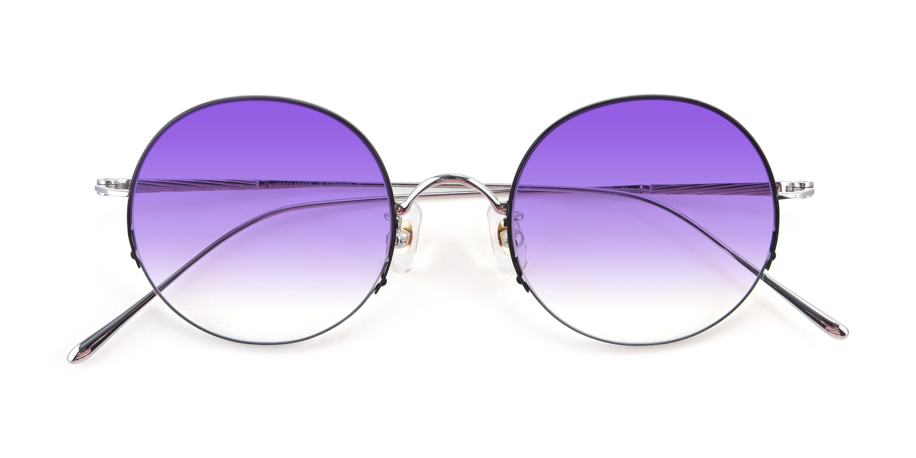 Folded Front of Harry in Black-Silver with Purple Gradient Lenses