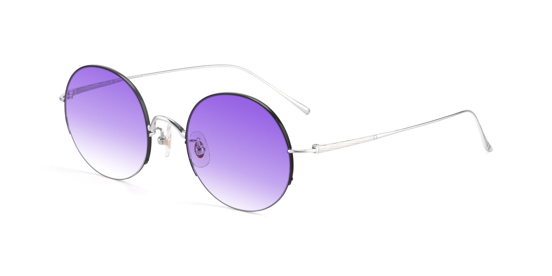 Angle of Harry in Black-Silver with Purple Gradient Lenses
