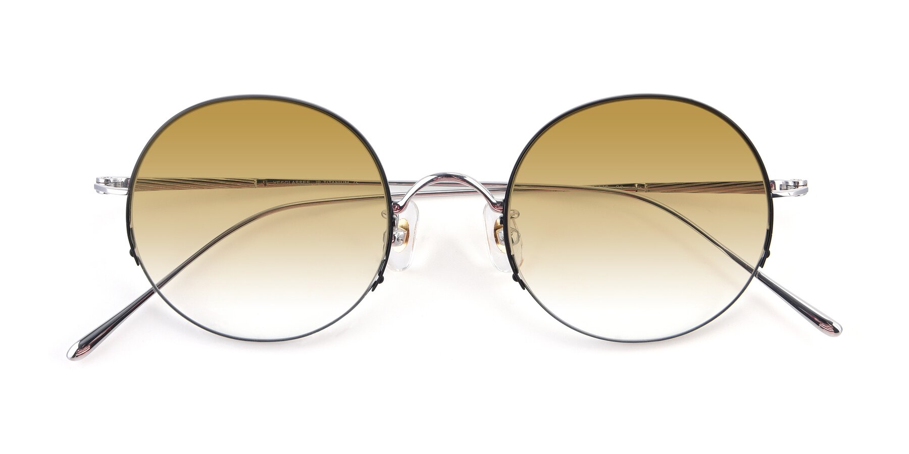 Folded Front of Harry in Black-Silver with Champagne Gradient Lenses