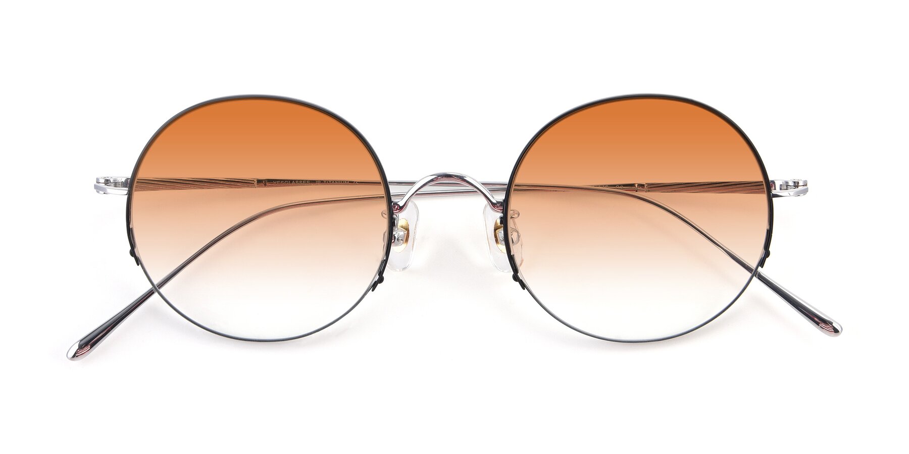 Folded Front of Harry in Black-Silver with Orange Gradient Lenses