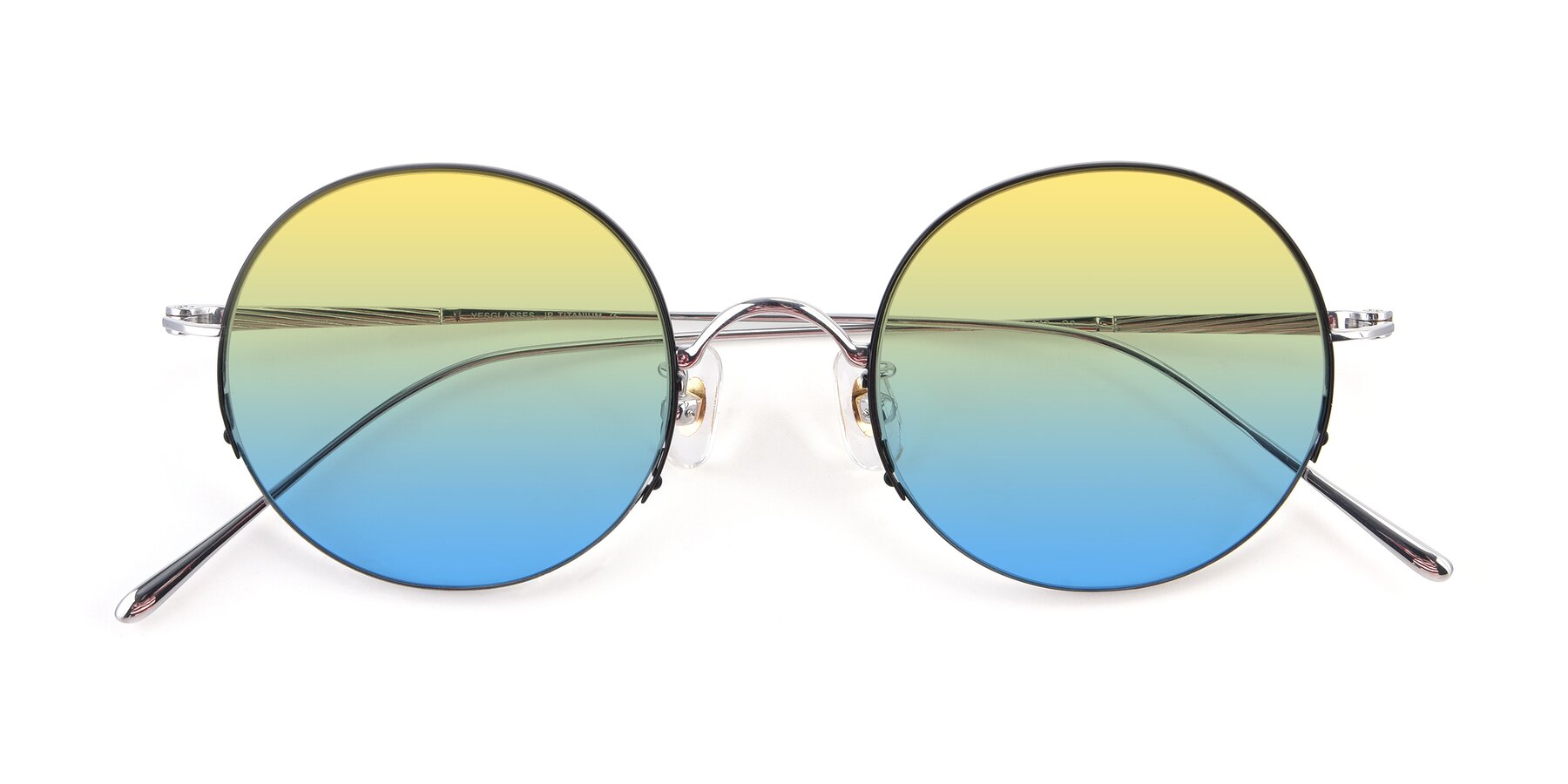 Folded Front of Harry in Black-Silver with Yellow / Blue Gradient Lenses