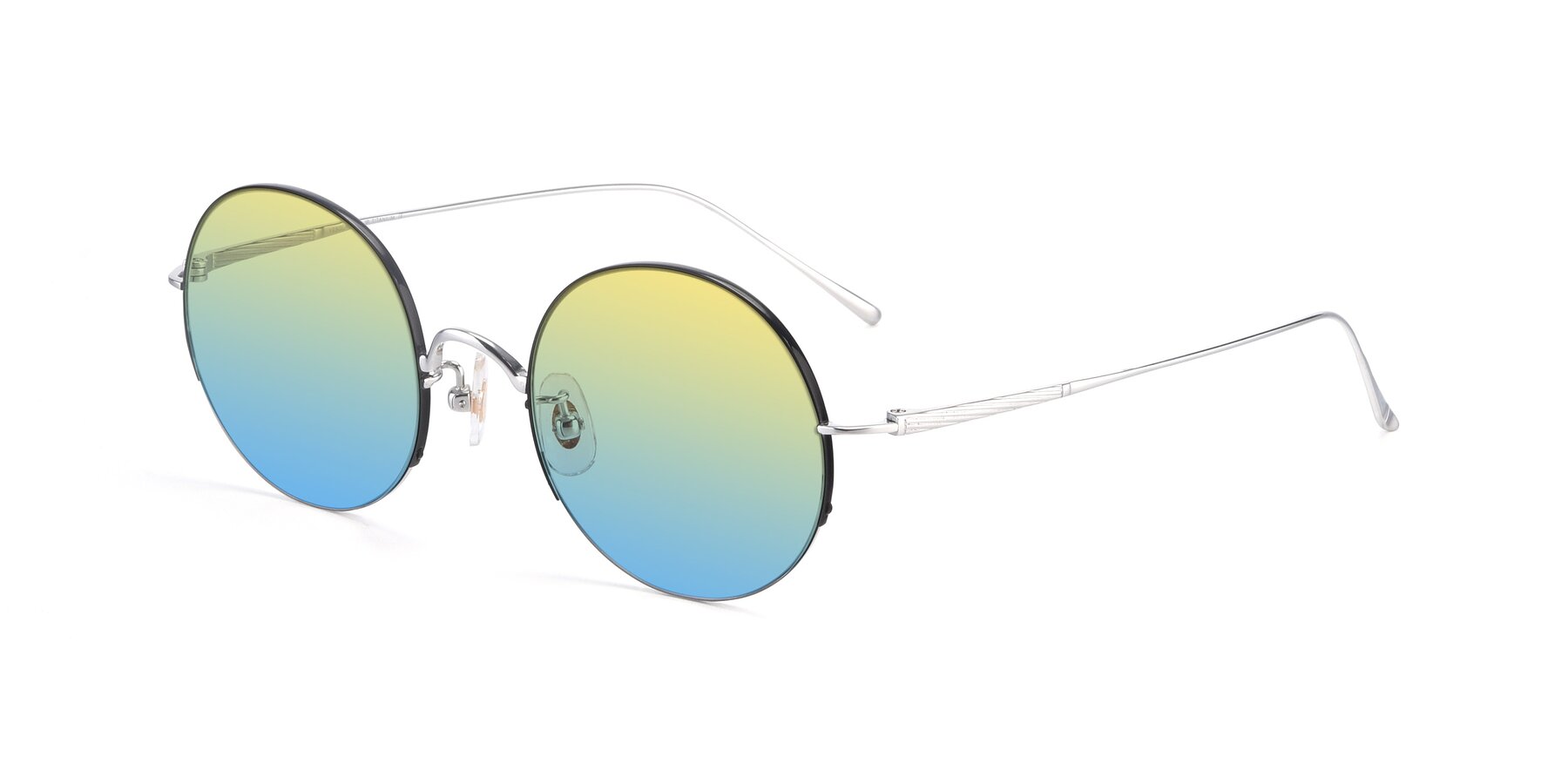 Angle of Harry in Black-Silver with Yellow / Blue Gradient Lenses