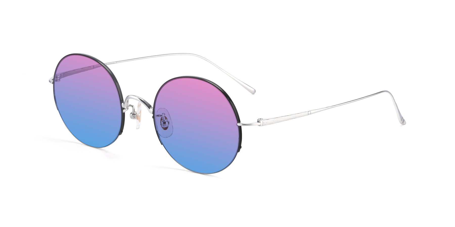 Angle of Harry in Black-Silver with Pink / Blue Gradient Lenses