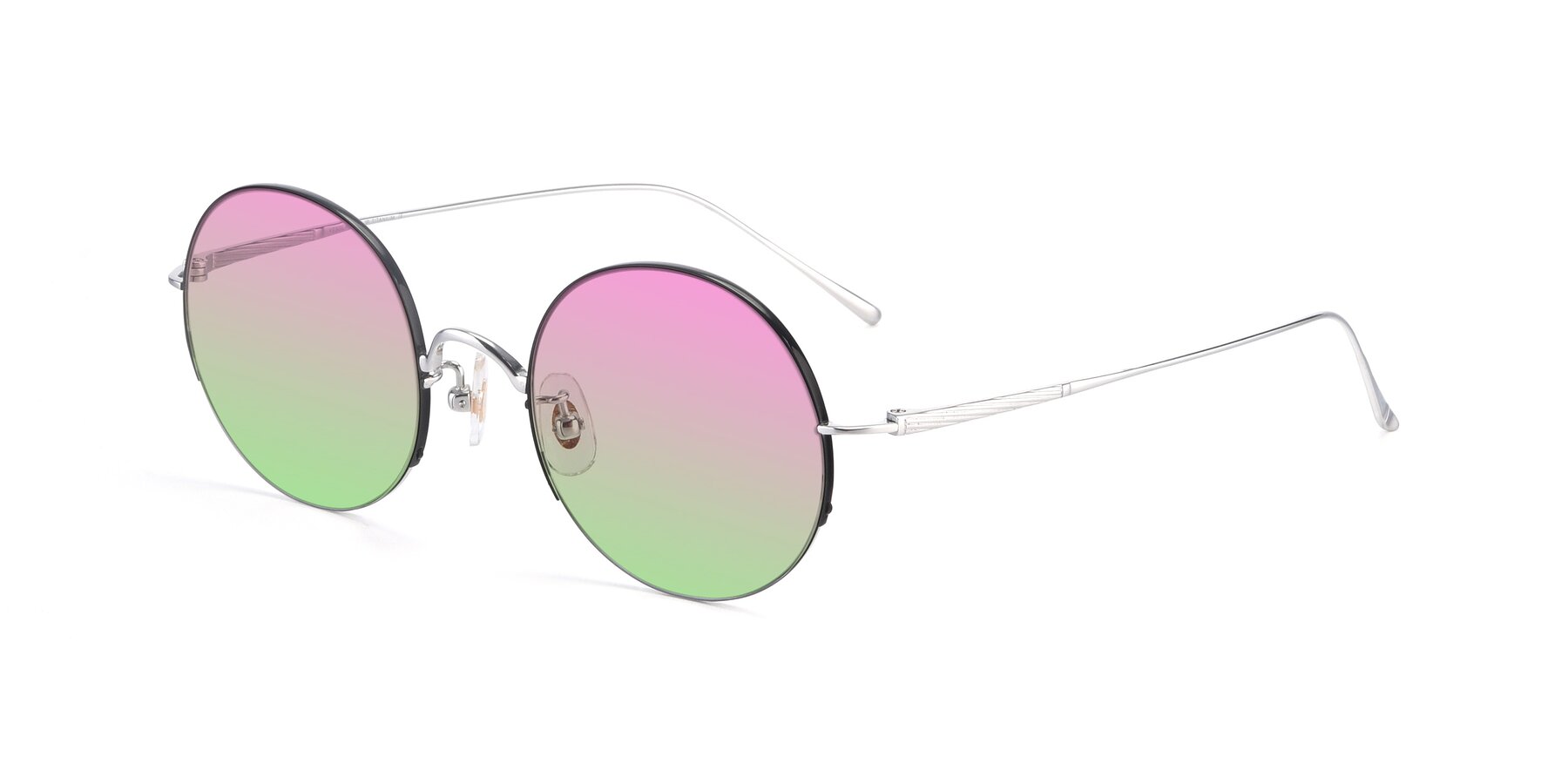 Angle of Harry in Black-Silver with Pink / Green Gradient Lenses