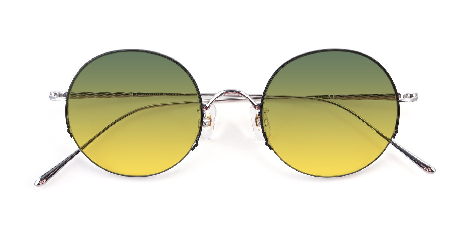 Folded Front of Harry in Black-Silver with Green / Yellow Gradient Lenses