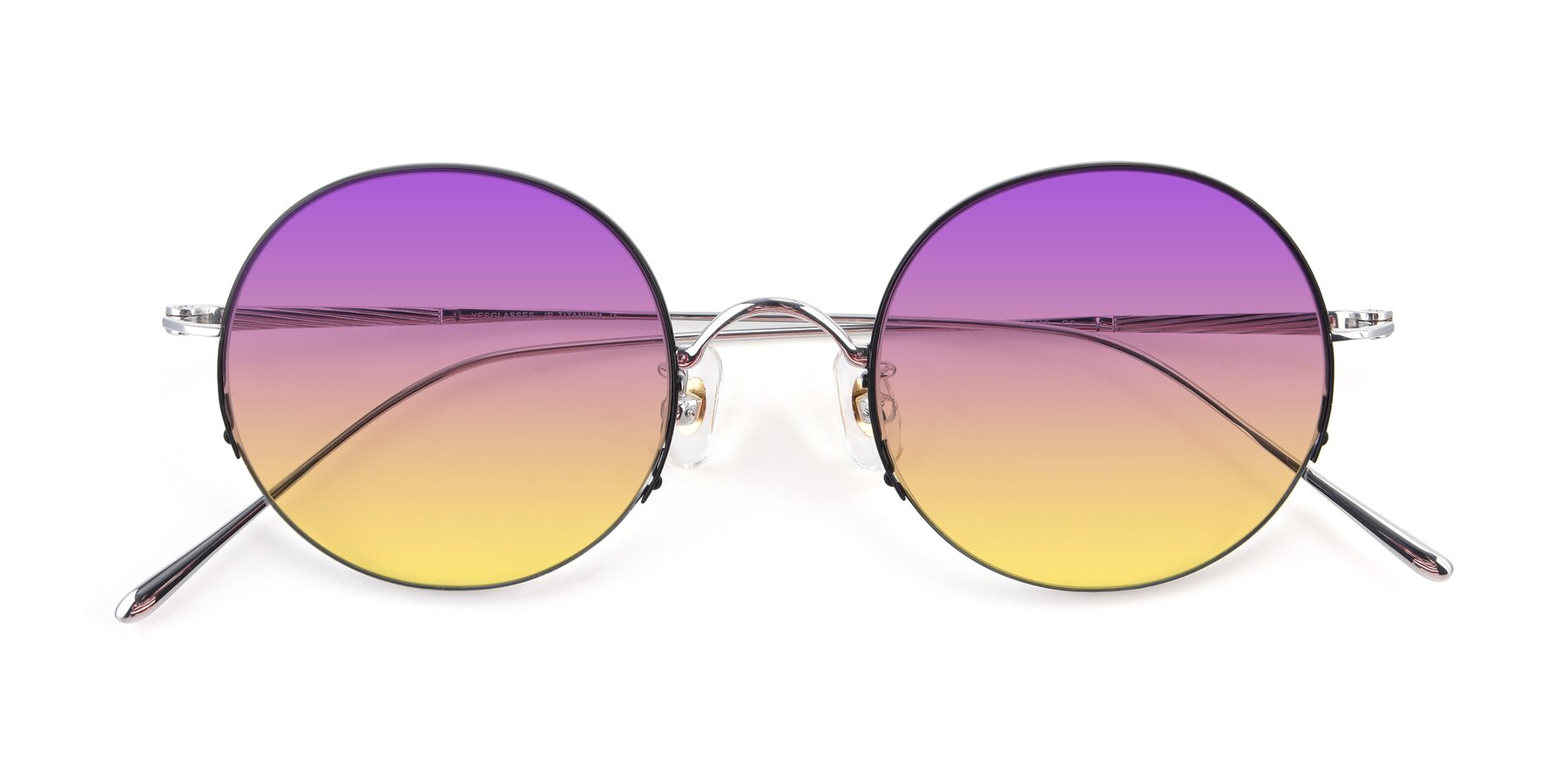 Folded Front of Harry in Black-Silver with Purple / Yellow Gradient Lenses