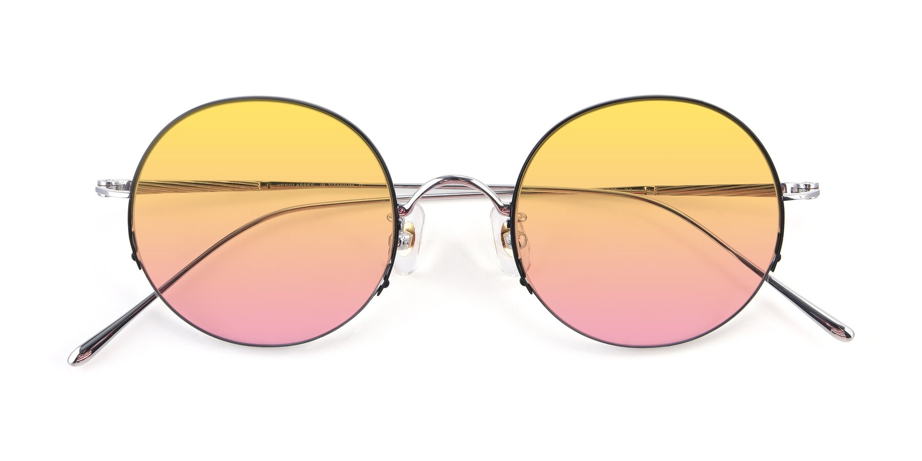 Folded Front of Harry in Black-Silver with Yellow / Pink Gradient Lenses