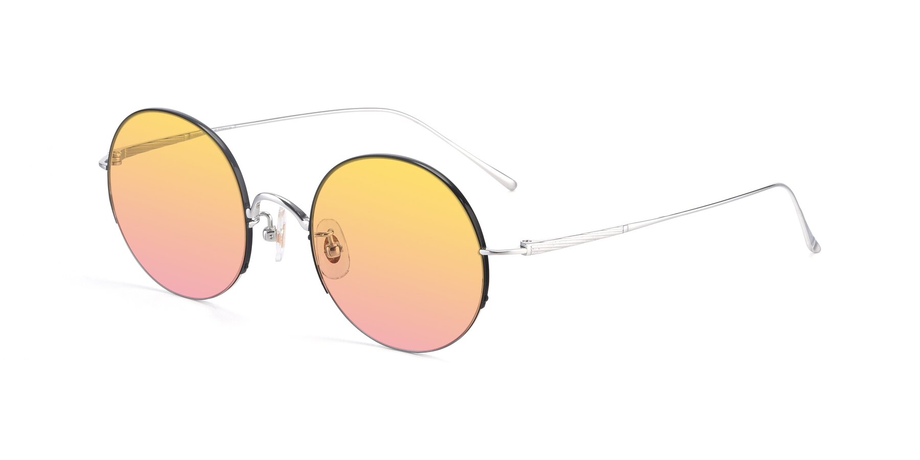 Angle of Harry in Black-Silver with Yellow / Pink Gradient Lenses