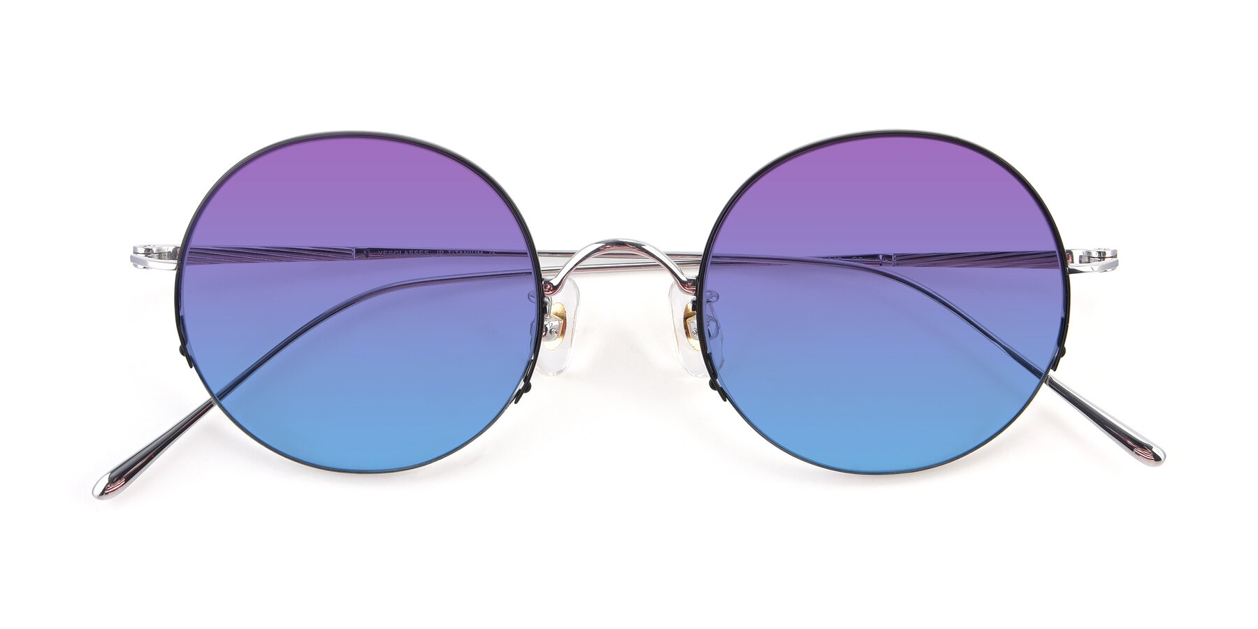 Folded Front of Harry in Black-Silver with Purple / Blue Gradient Lenses