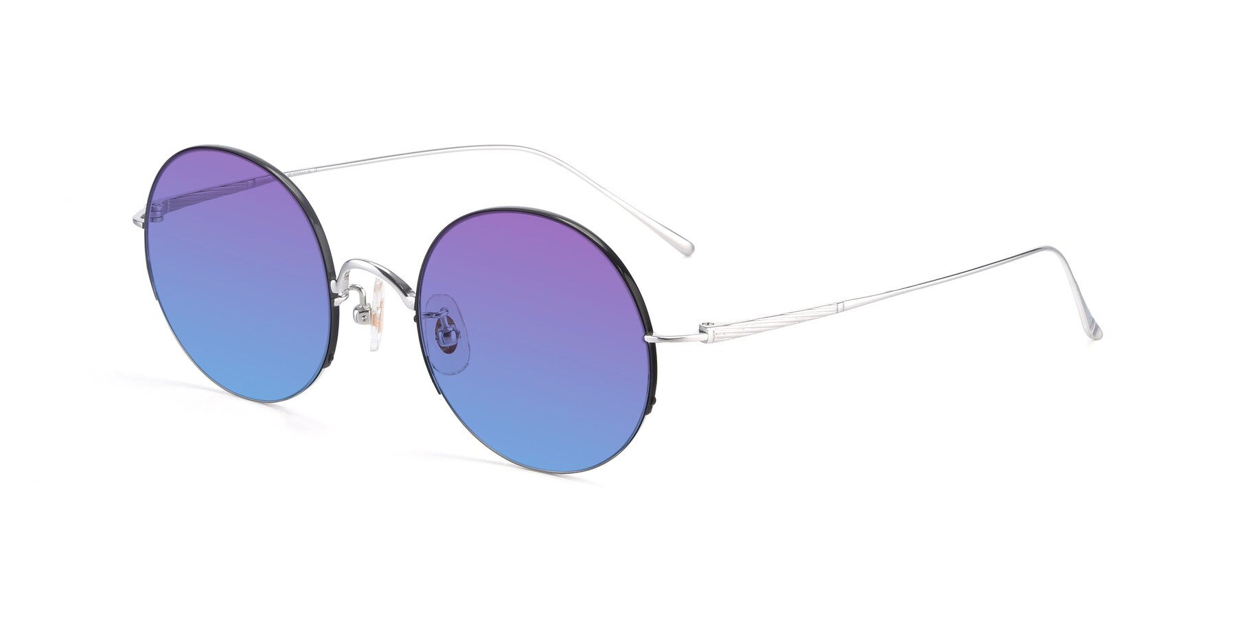 Angle of Harry in Black-Silver with Purple / Blue Gradient Lenses