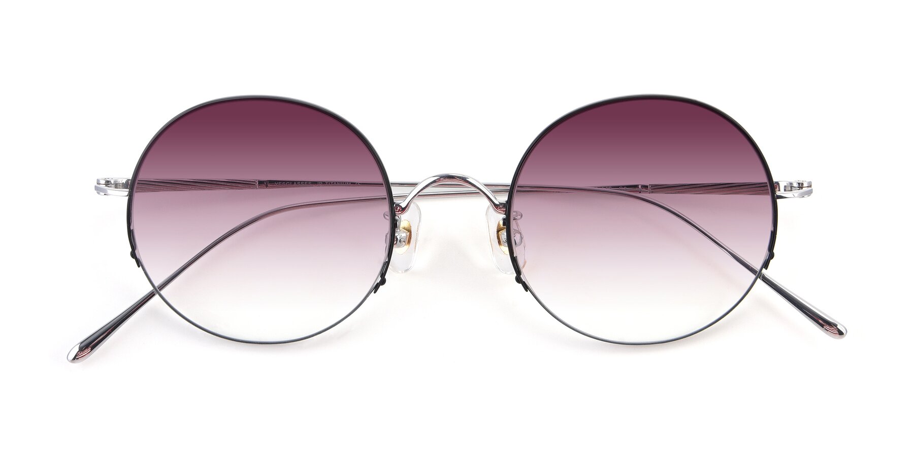 Folded Front of Harry in Black-Silver with Wine Gradient Lenses