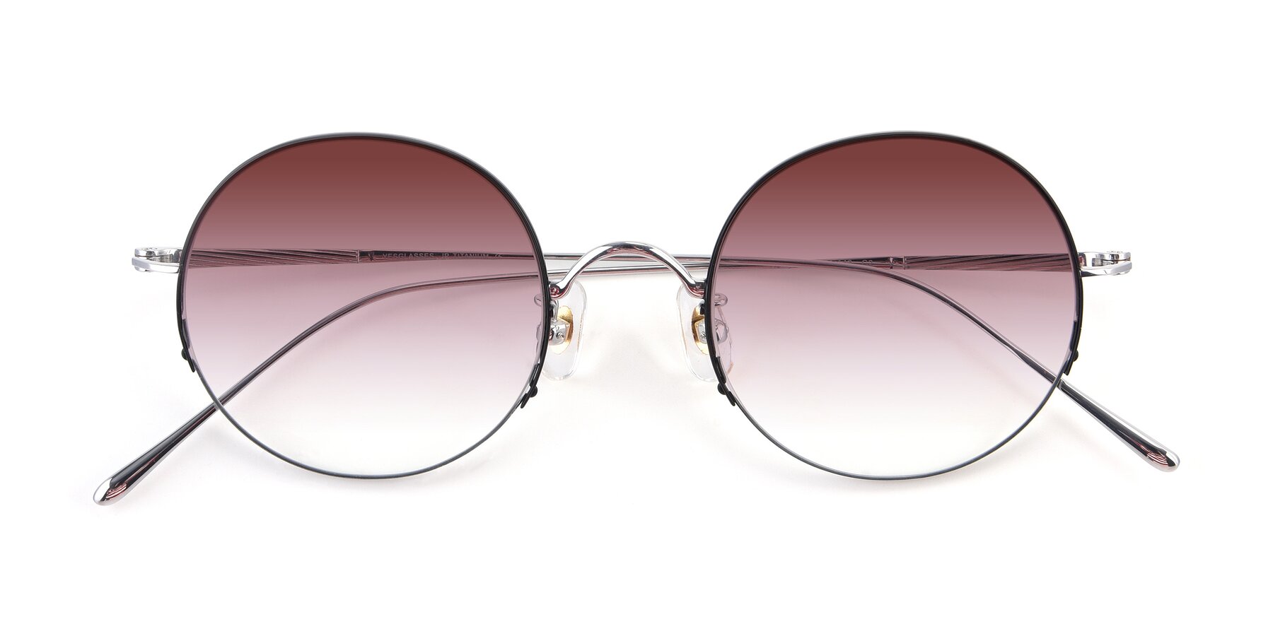 Folded Front of Harry in Black-Silver with Garnet Gradient Lenses