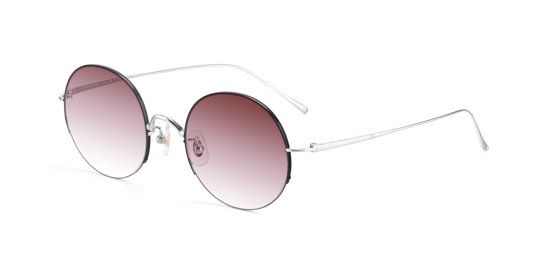 Angle of Harry in Black-Silver with Garnet Gradient Lenses