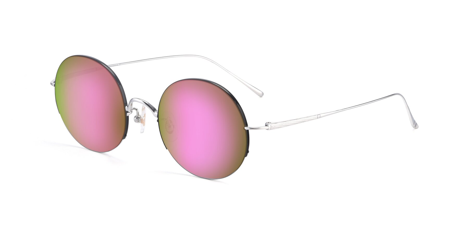 Angle of Harry in Black-Silver with Pink Mirrored Lenses