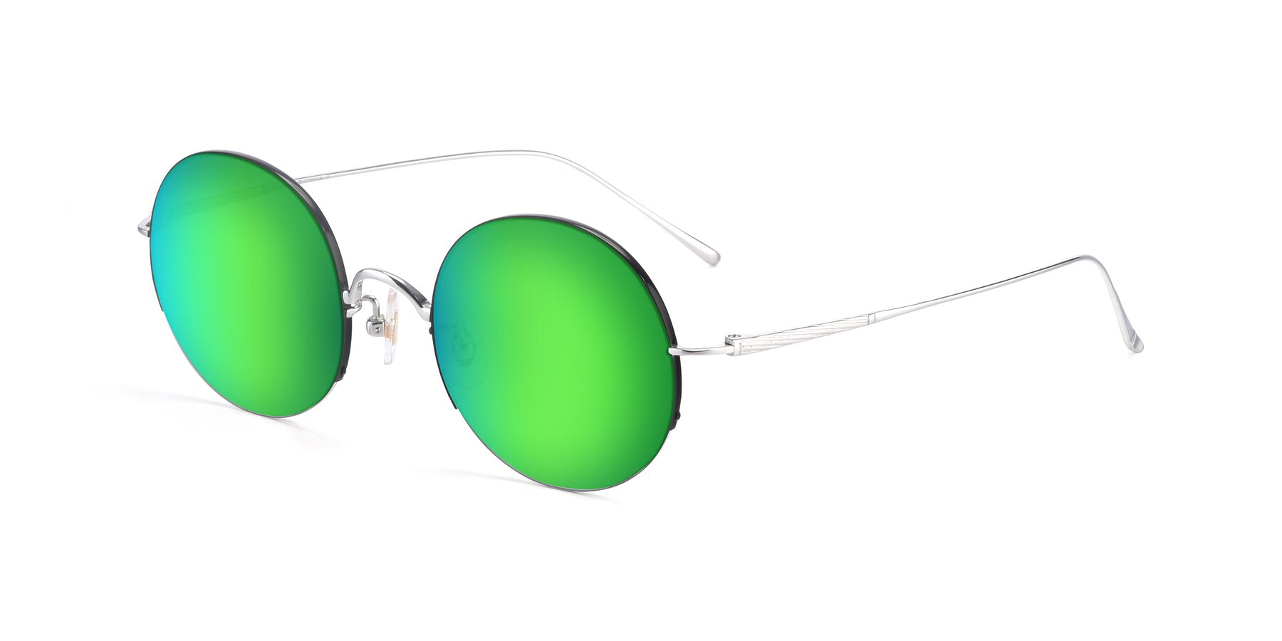 Angle of Harry in Black-Silver with Green Mirrored Lenses