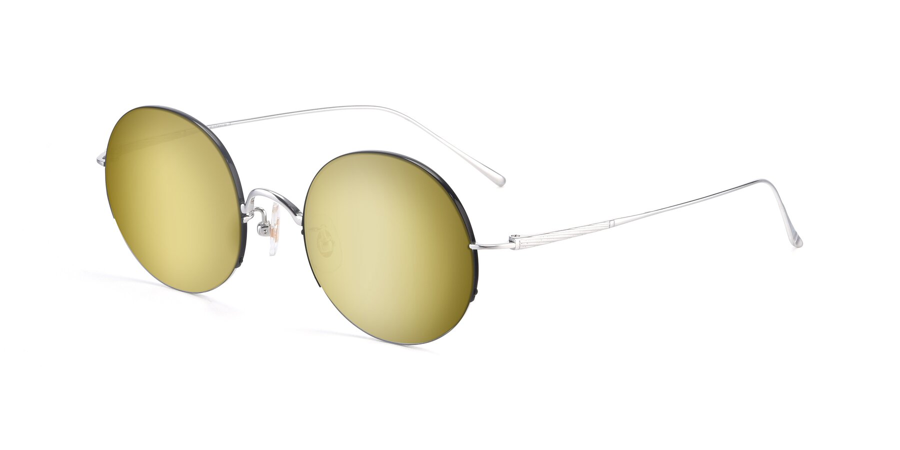 Angle of Harry in Black-Silver with Gold Mirrored Lenses