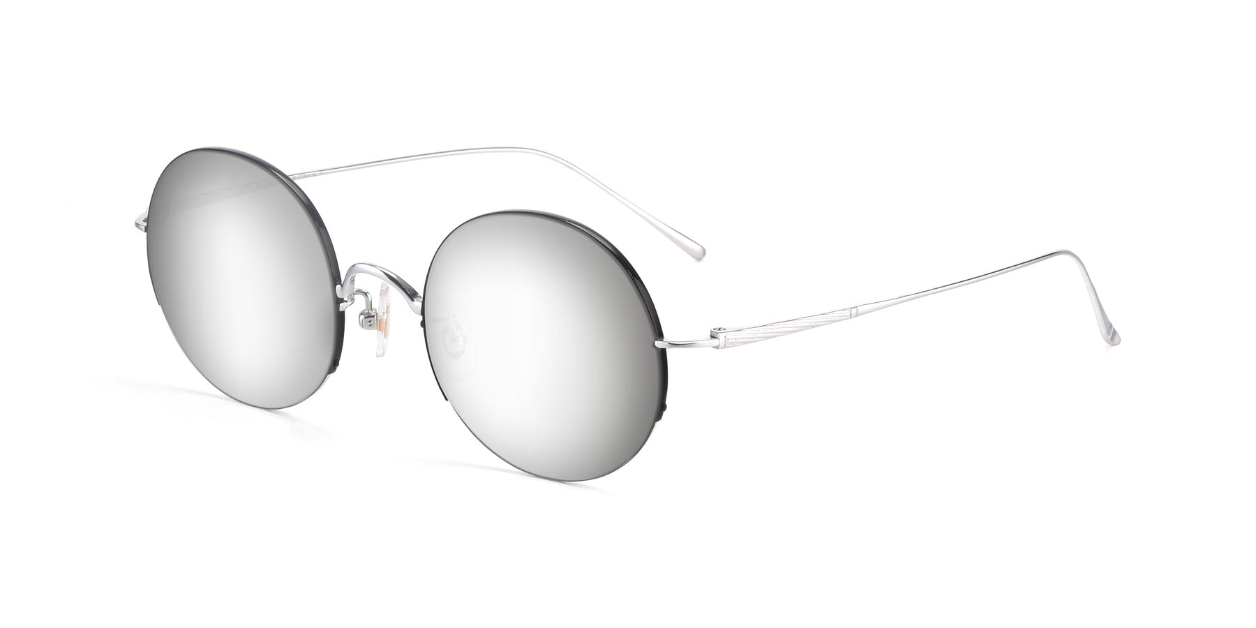 Angle of Harry in Black-Silver with Silver Mirrored Lenses