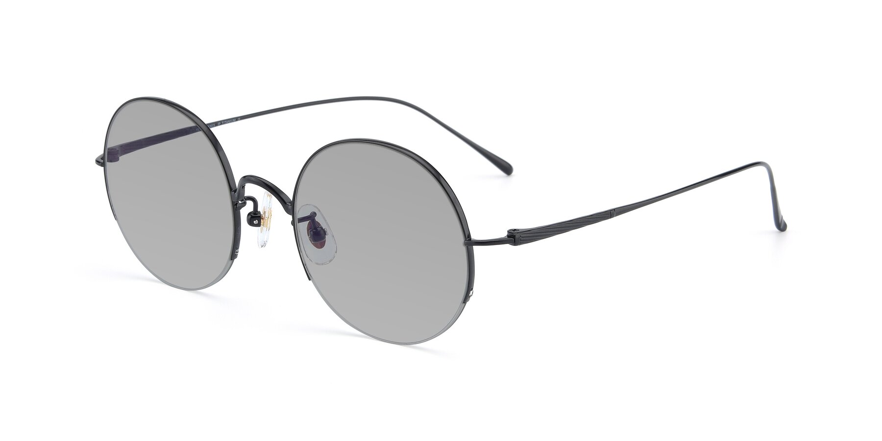 Angle of Harry in Matte Black with Light Gray Tinted Lenses