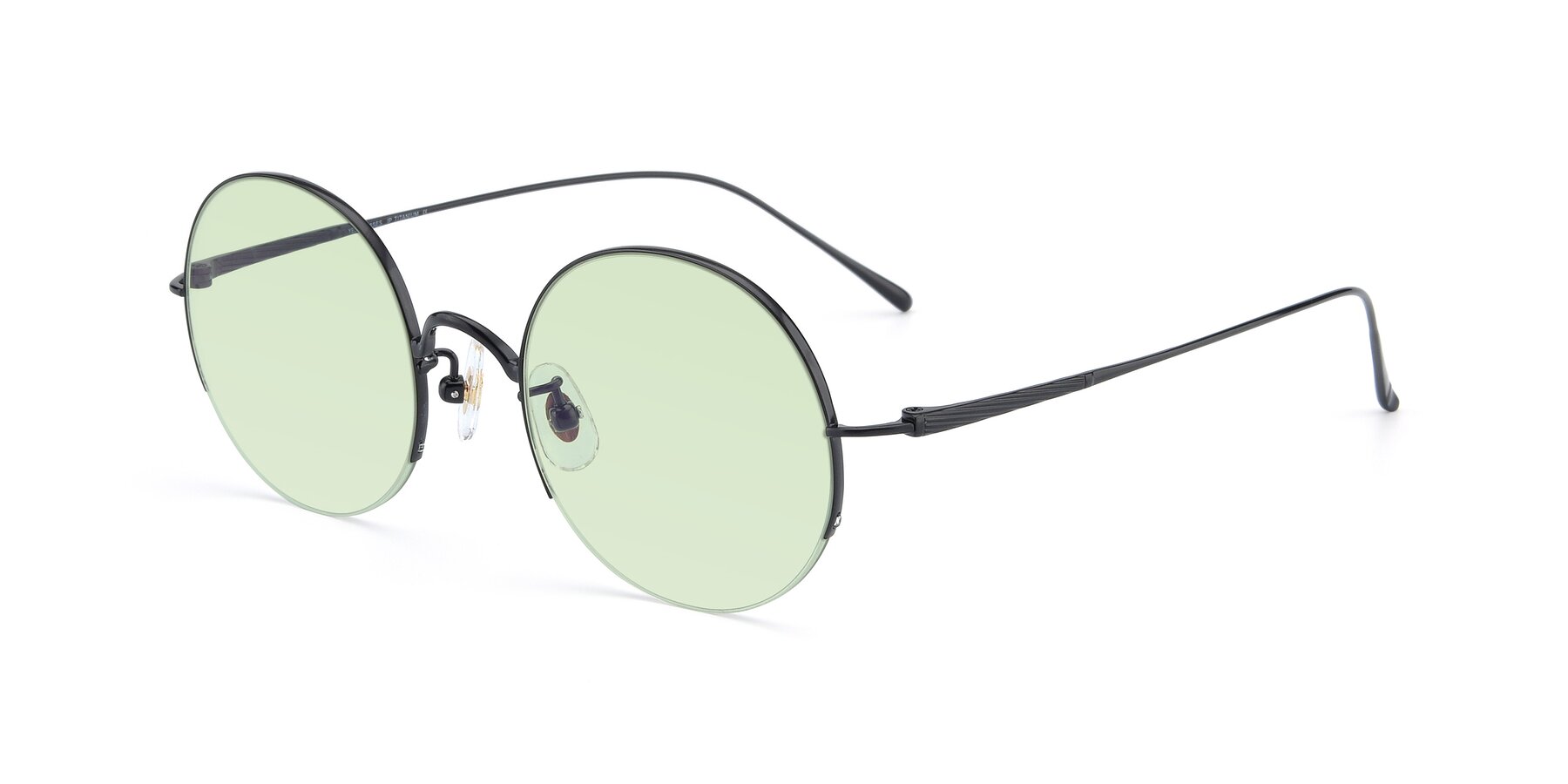 Angle of Harry in Matte Black with Light Green Tinted Lenses