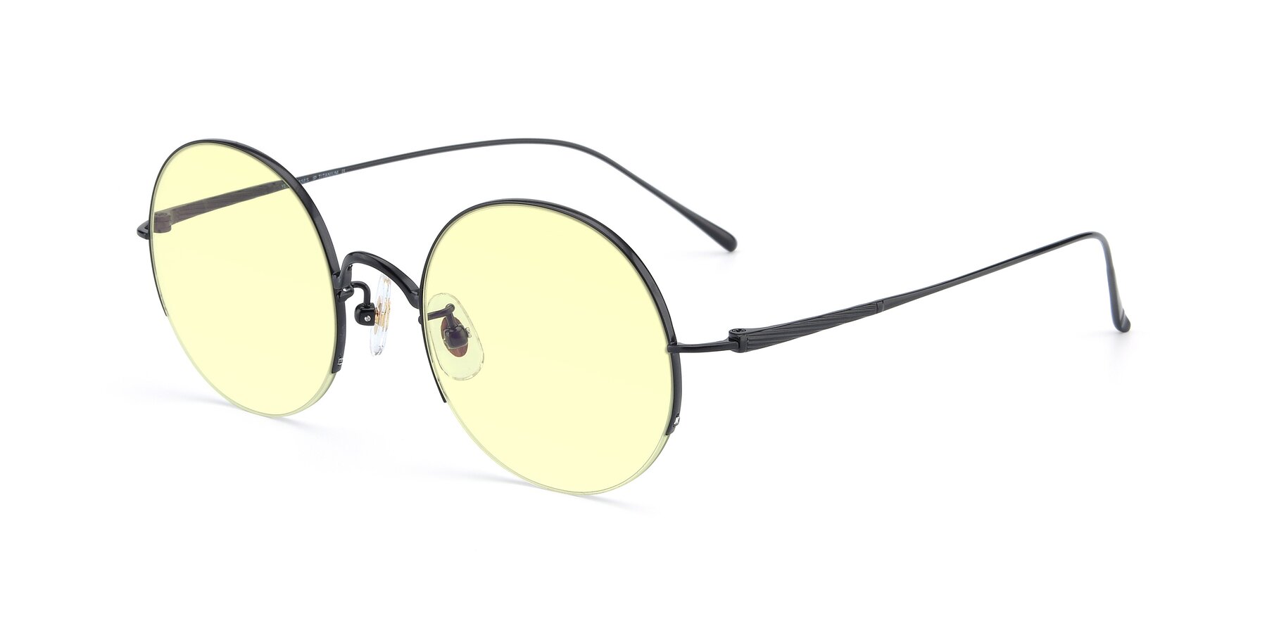 Angle of Harry in Matte Black with Light Yellow Tinted Lenses