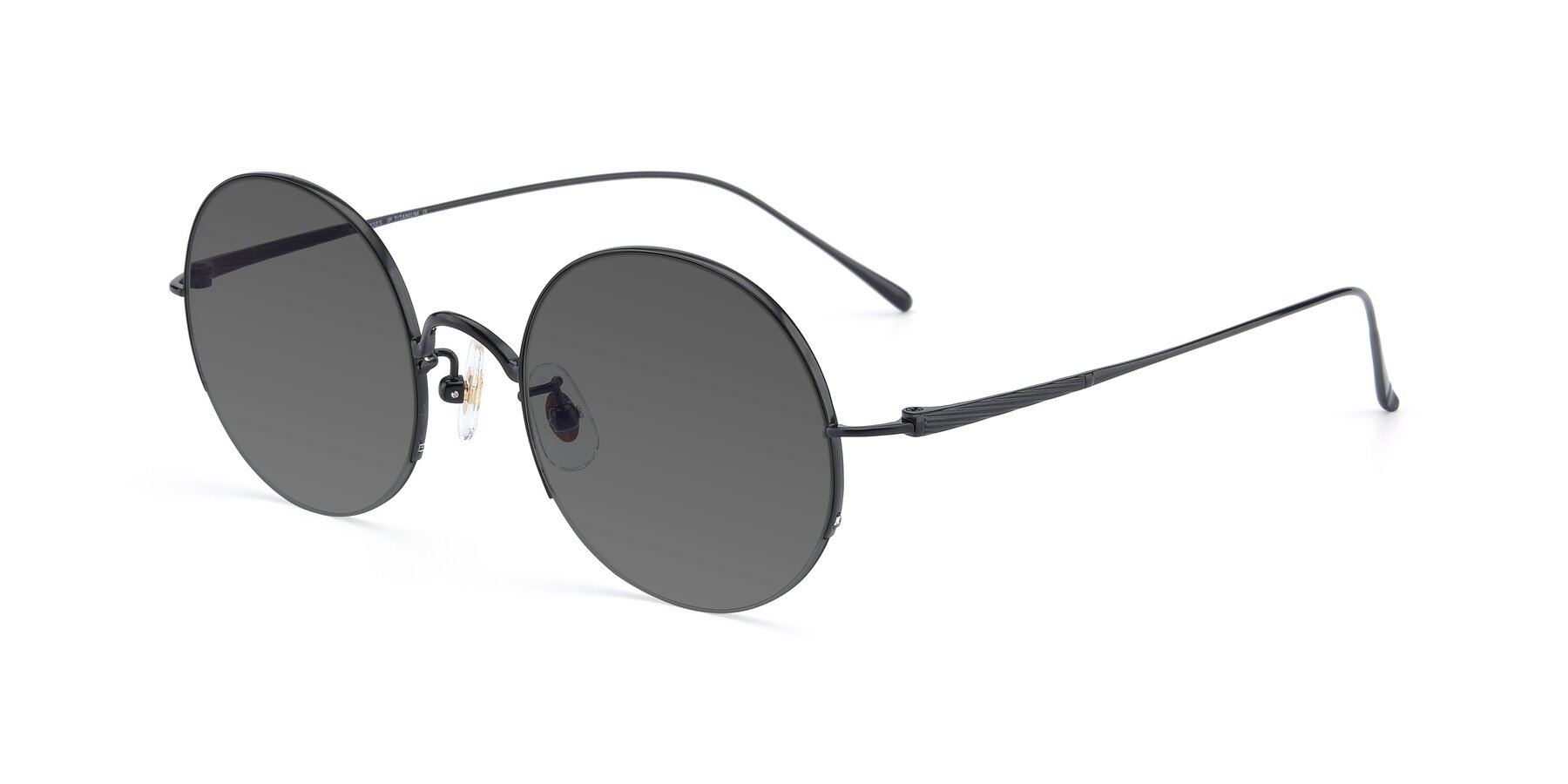 Angle of Harry in Matte Black with Medium Gray Tinted Lenses