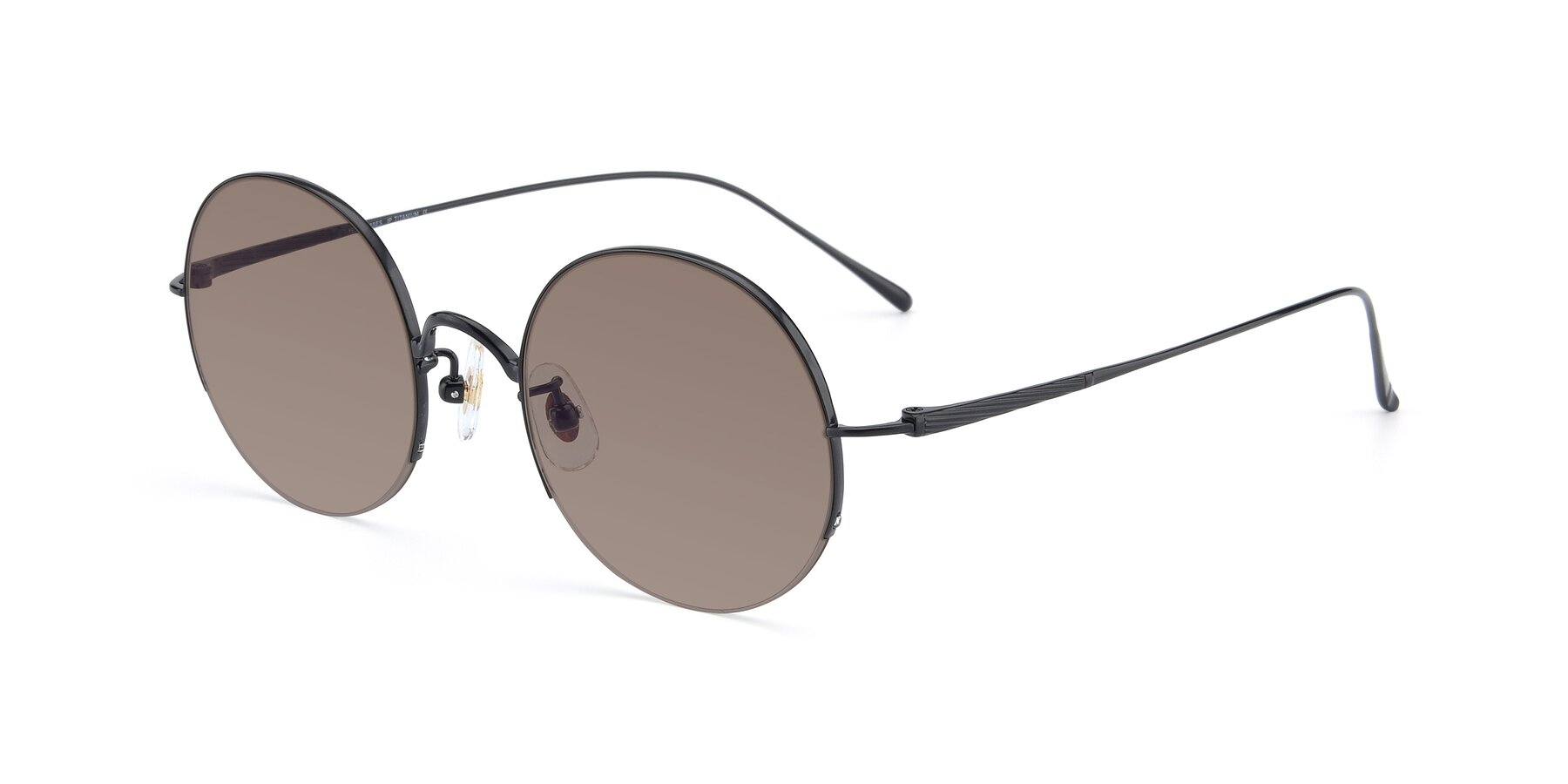 Angle of Harry in Matte Black with Medium Brown Tinted Lenses