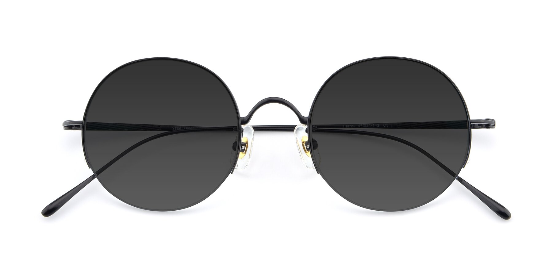 Folded Front of Harry in Matte Black with Gray Tinted Lenses